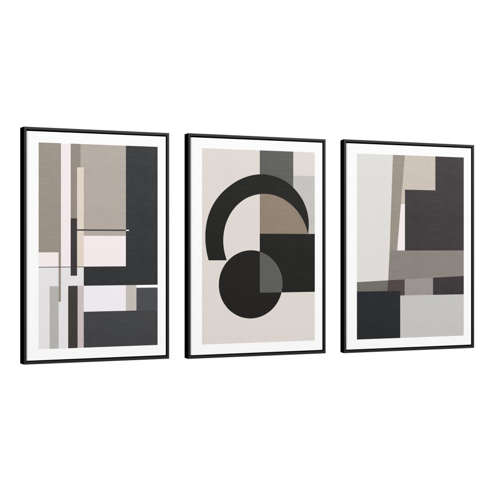 Quadro decorativo Trio Abstrato Geométrico