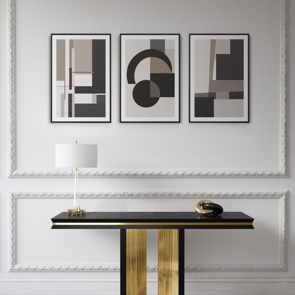 Quadro decorativo Trio Abstrato Geométrico
