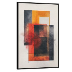 Quadro decorativo Silhuetas da Modernidade em Tons Quentes Quadro decorativo Silhuetas da Modernidade em Tons Quentes