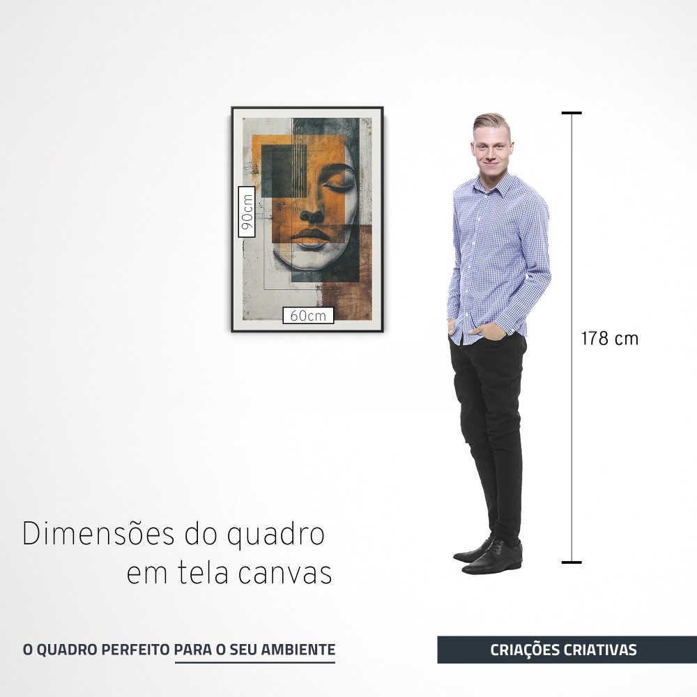 Quadro decorativo Silhueta Feminina Mistério e Terra