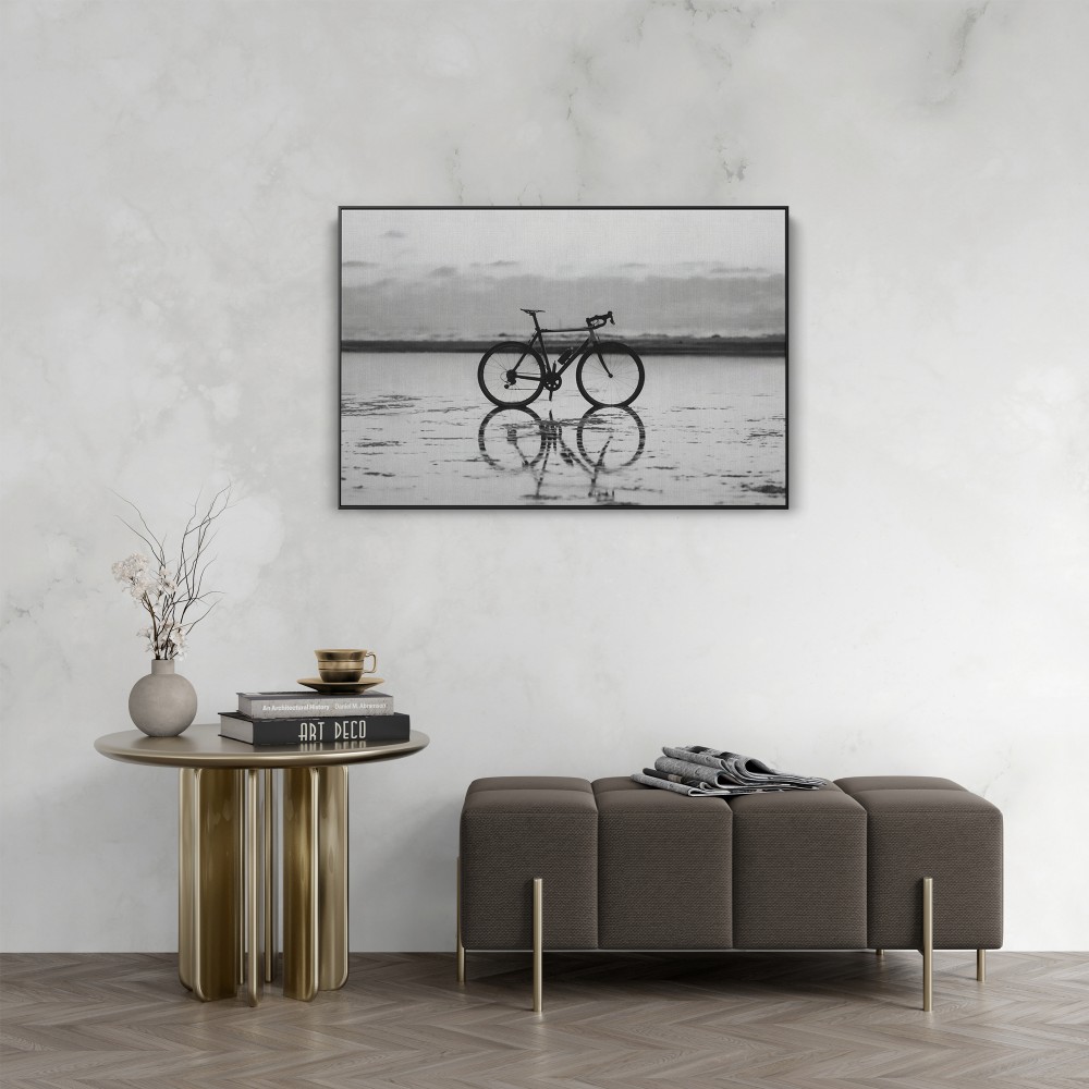 Quadro decorativo Silhueta Ciclística no Crepúsculo Costeiro