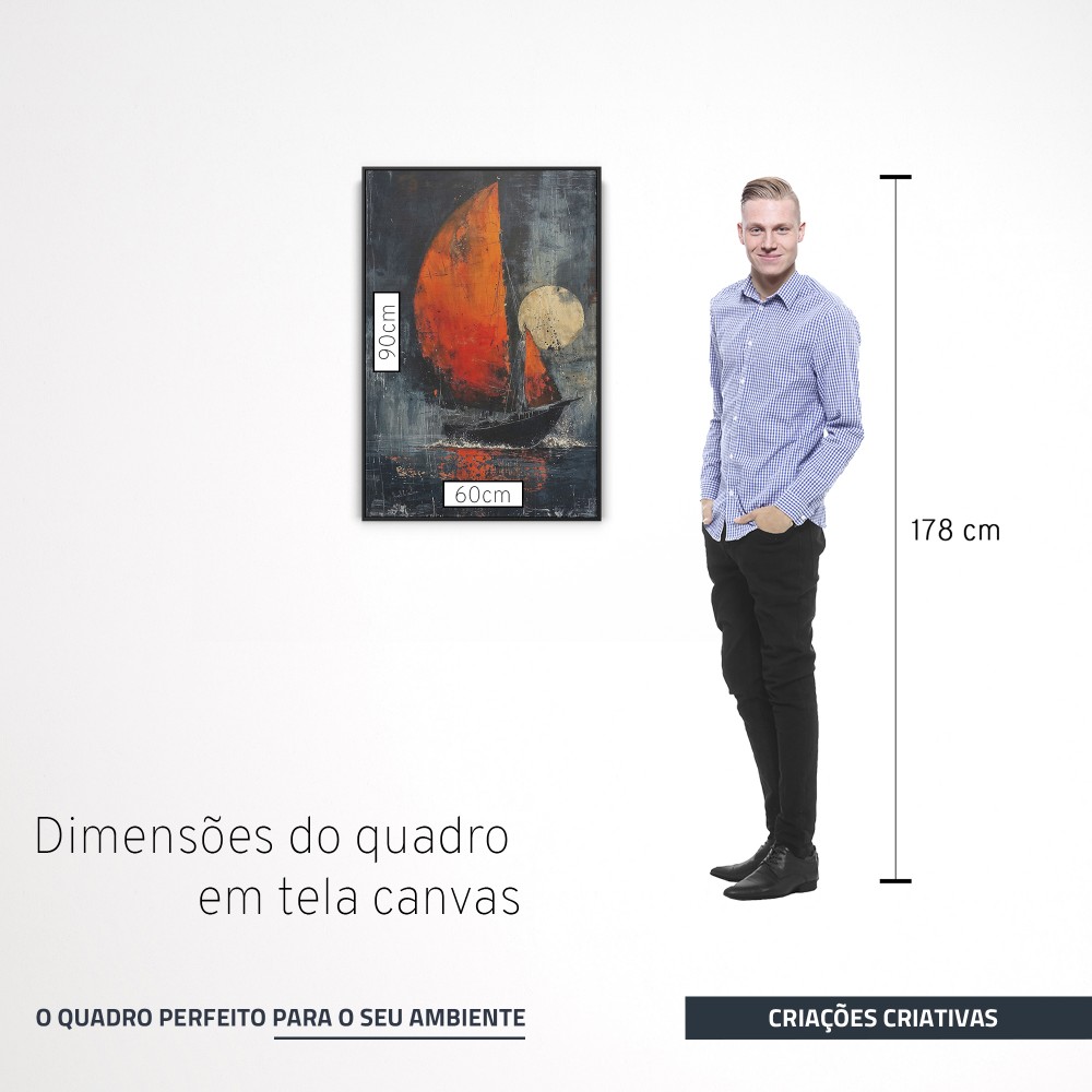 Quadro decorativo Veleiro ao Luar