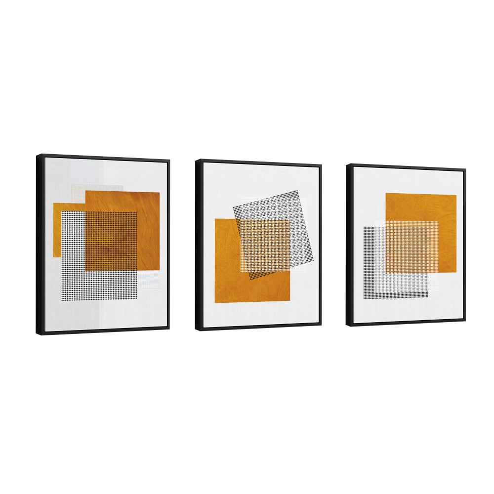 Quadro decorativo Trilogia das Texturas - com 3 quadros