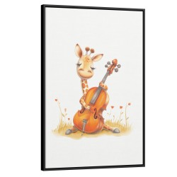 Quadro decorativo Girafa tocando Violãocelo