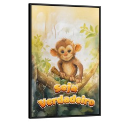 Quadro decorativo Macaco aquarela Seja Verdadeiro Quadro decorativo Macaco aquarela Seja Verdadeiro