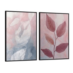Quadro decorativo Elegância Abstrata de Folhas Pasteis Quadro decorativo Elegância Abstrata de Folhas Pasteis