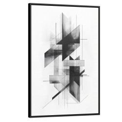 Quadro decorativo Composição Geométrica Elegante em Monocromático Quadro decorativo Composição Geométrica Elegante em Monocromático