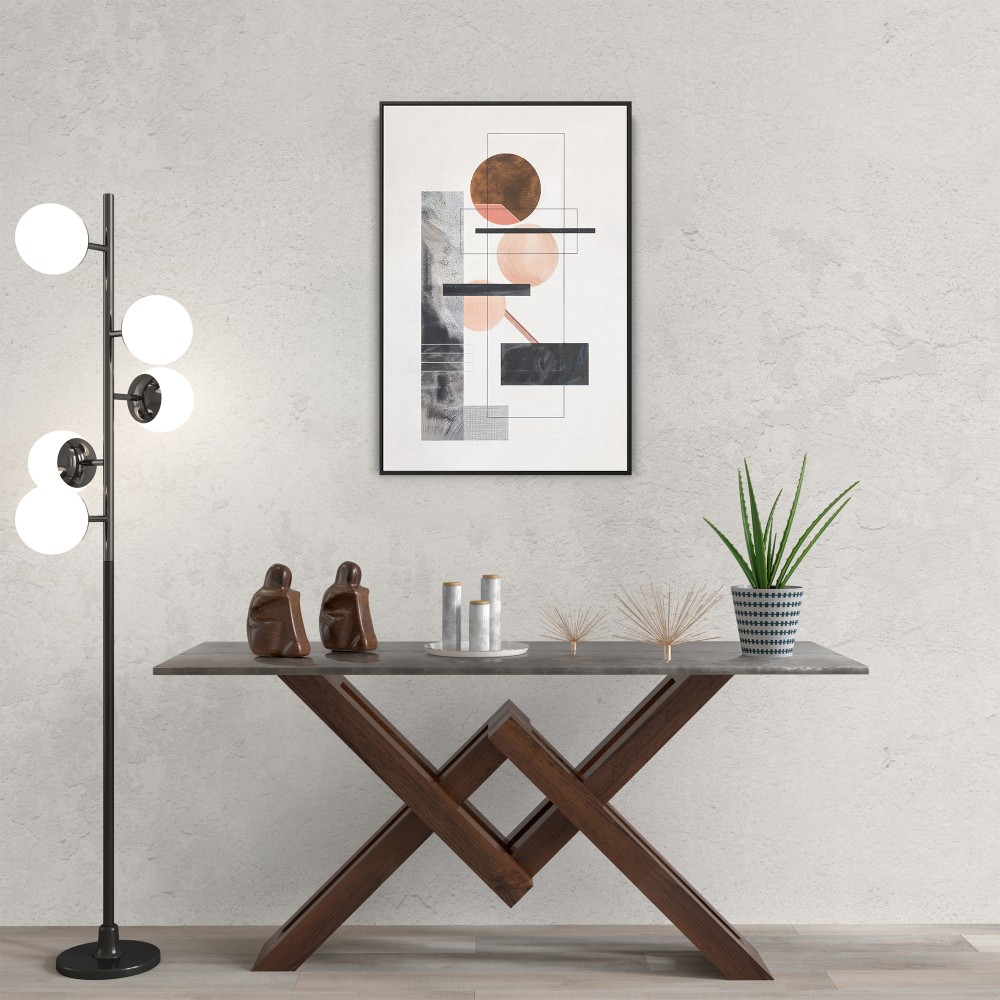 Quadro decorativo Arte Geométrica Abstrata com texturas