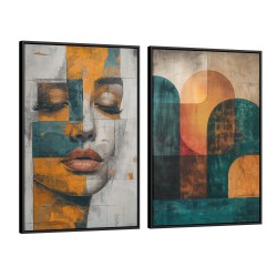 Quadro decorativo Duo recortes abstratos Contemporâneos