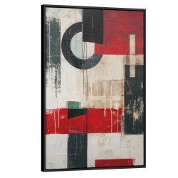 Quadro decorativo Contraste Geométrico Vermelho e Preto Quadro decorativo Contraste Geométrico Vermelho e Preto