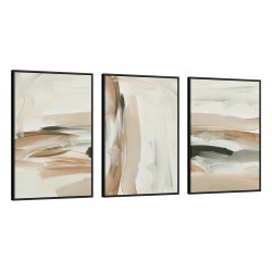Quadro decorativo Fluidos Terrosos em Marrom e Bege - com 3 quadros Quadro decorativo Fluidos Terrosos em Marrom e Bege - com 3 quadros