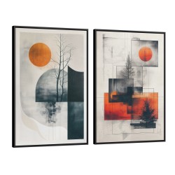Quadro decorativo Duo Natureza Escandinava Abstrata Quadro decorativo Duo Natureza Escandinava Abstrata