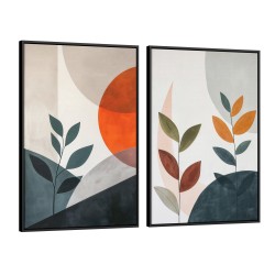 Quadro decorativo Duo Folhas escandinavas Quadro decorativo Duo Folhas escandinavas
