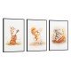 Quadro decorativo Pequena banda animal com 3 quadros Quadro decorativo Pequena banda animal com 3 quadros