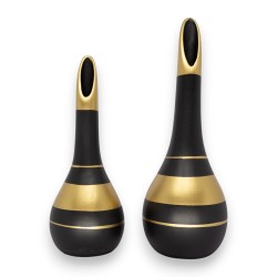 Conjunto com 2 vasos Minimalismo Oriental em cerâmica artística artesanal Conjunto com 2 vasos Minimalismo Oriental em cerâmica artística artesanal
