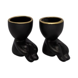 Conjunto com 2 vasinhos bobby em cerâmica artística artesanal Conjunto com 2 vasinhos bobby em cerâmica artística artesanal